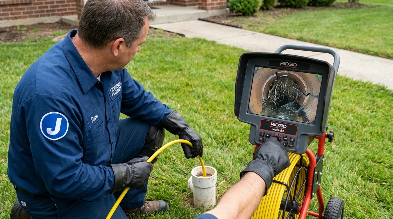 Sewer camera inspection being performed by Johns Plumbing LLC in Massapequa Park